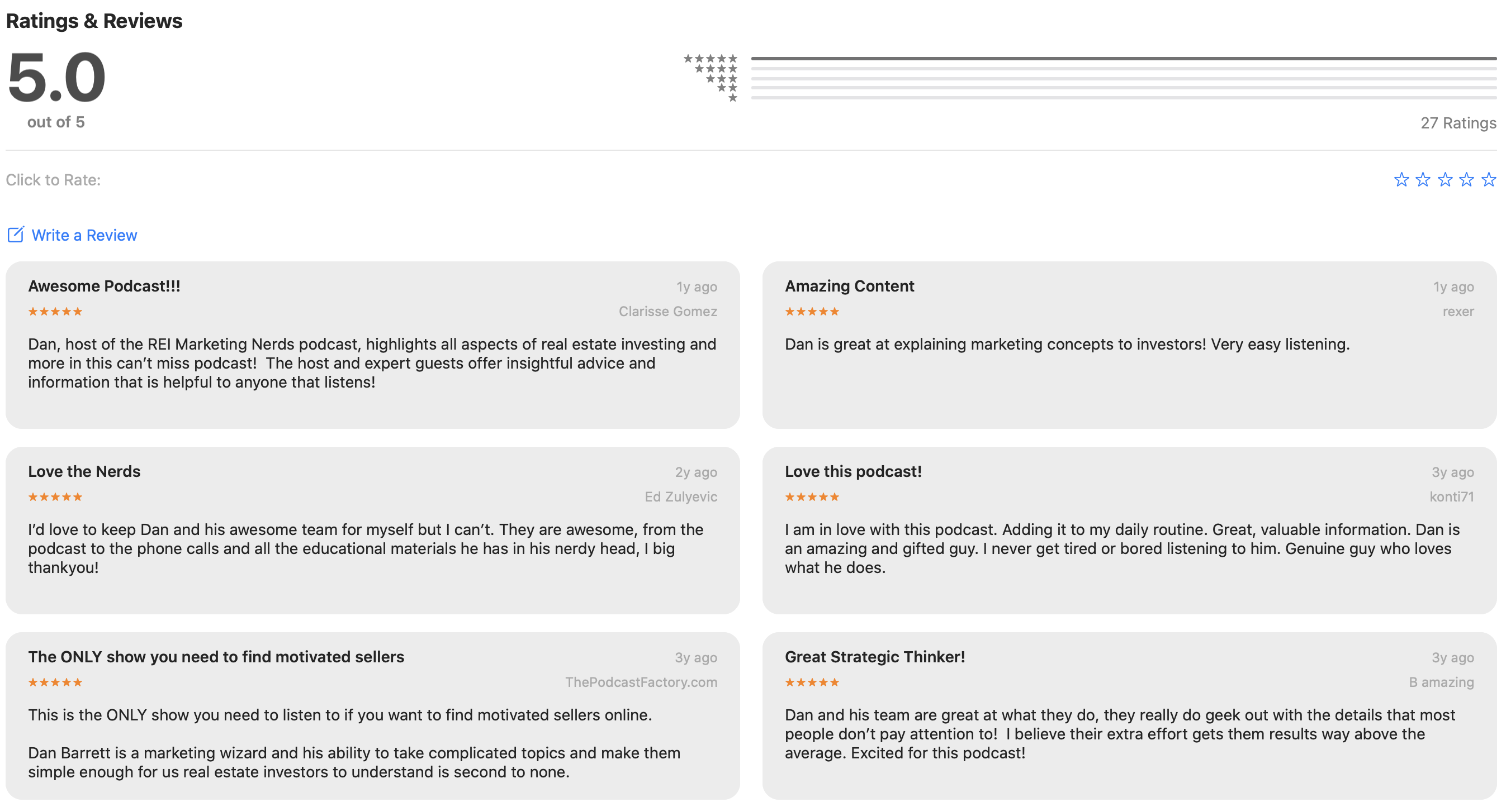 REI Marketing Nerds Apple Podcast Reviews