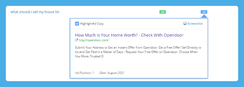 Opendoor August 2021 ad